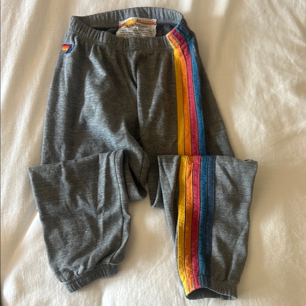 Aviator Nation 5 stripe Heather gray jogger - XS